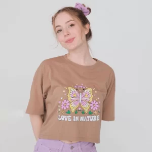 تيشيرت بطبعة فراشة ماركة addax