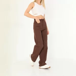 بنطلون جينز سادة - بني