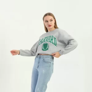 سويتر HARVARD اوفرسايز - رصاصي