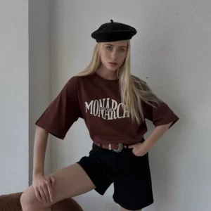 تيشيرت MONERCH فري سايز - بني, free size