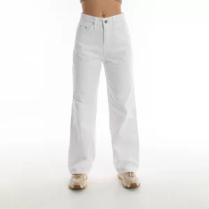 بنطلون جينز سادة - ابيض