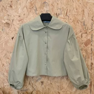 قميص سادة قصير - فستقي, free size