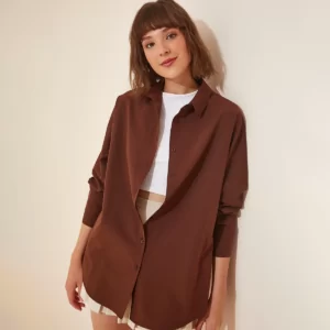 قميص سادة - بني