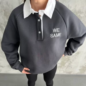 سويتر WE SAME - رصاصي غامق