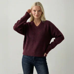 بلوز بياخة V - free size, ماروني