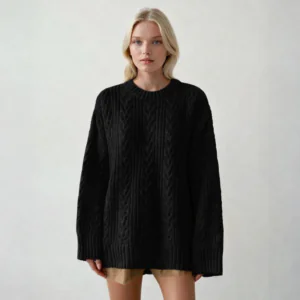 سويتر مطرز - free size, اسود